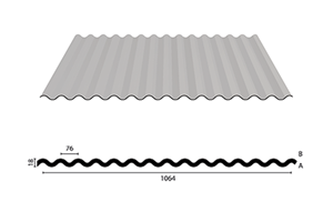 Aluminium 3005 golfplaat type 18/76 blank