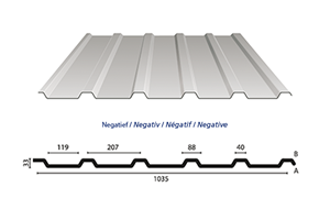 Gegalvaniseerde trapeziumplaat type 35/207
