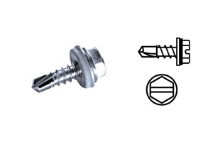 HankoFIX Staal verzinkte boorschroeven Gehard met Hexagon kop + Neopreen ring